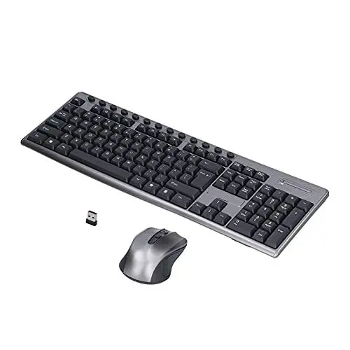 Produktbild: Goshyda Kombination aus kabelloser Tastatur und Maus, stabile Verbindung, ultradünnes Design, 104 Tasten Computerzubehör, für PC, Laptop, Desktop, Notebook