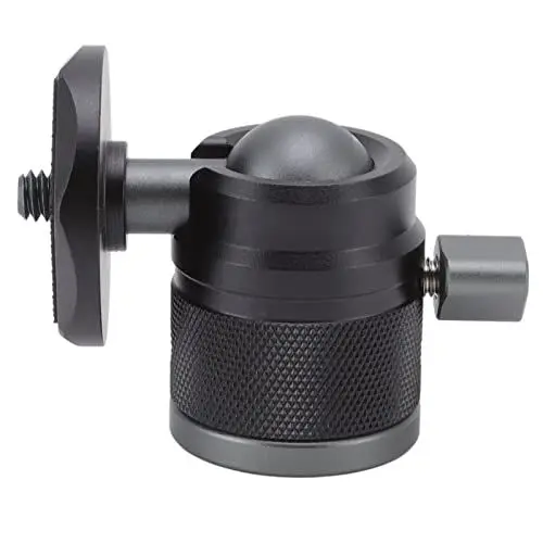 Produktbild: Goshyda Kugelkopf, Stativkopf, Metall 360° Horizontal und 90° Neigbarer Panoramakopf mit 1/4 Zoll Kaltschuhadapter für Digitalkamera, Einbeinstativ, LED-Videoleuchte Usw