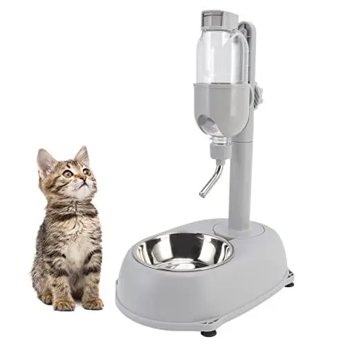 Produktbild: Goshyda Pet Standing Water Dispenser Bowl, 500ml2 in 1 Multifunktionaler, Abnehmbarer, Höhenverstellbarer, Automatischer Wasserspender mit Ständer für Hunde und Katzen