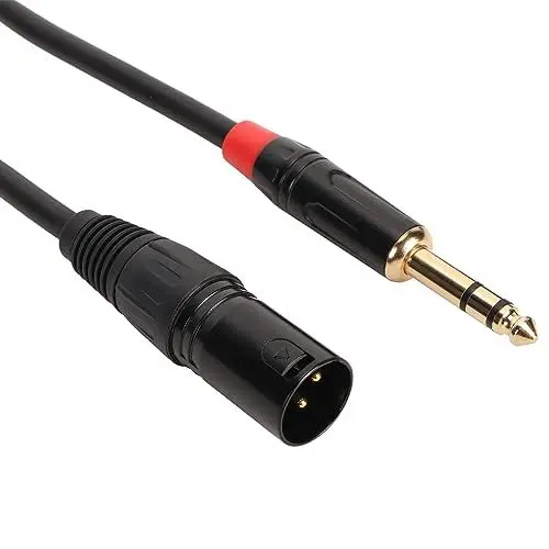 Produktbild: Goshyda XLR-Stecker auf 1/4-Zoll-Klinken-TRS-Kabel, Symmetrischer 6,35-mm-Stecker auf 3-poligen XLR-Stecker, 1/4-Zoll-auf-XLR-Stereo-Stecker-auf-Stecker-Gitarrenkabel, 4,9 Fuß