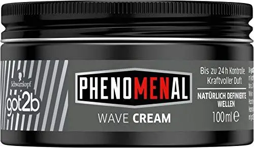 Produktbild: got2b Phenomenal Wave Cream (100 ml), Haarwax für Männer verleiht natürlich definierte Wellen bei mittellangem bis langem Haar, Styling Creme für bis zu 24 h Kontrolle