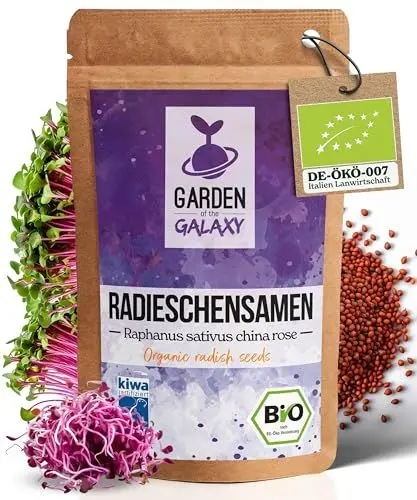Produktbild: GotG® Bio Radieschen Samen (500g & 1KG) Radieschen mit bis zu 99% Keimrate - Premium Radieschen Sprossen zum Keimsprossen ziehen - schnell keimende Sprossen Samen - GMO-frei