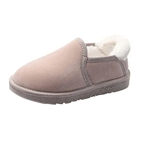 Produktbild: Gothic Stiefel Damen Reithose Damen Gummistiefel Paar Herren Damen Stiefel Slip Winter Flat Splashing Plus Samt Indoor Outdoor Warme Kurze Schneeschuhe Schuhtasche (Beige, 41)