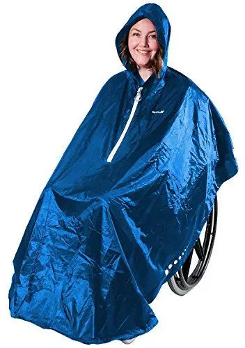 Produktbild: GOTITA – Der Poncho für den Rollstuhl – Der vielfältig einsetzbare Regenschutz für den Rollstuhl – einfache Handhabung, leichtes An- und Ausziehen – italienisches Design (Königsblau)