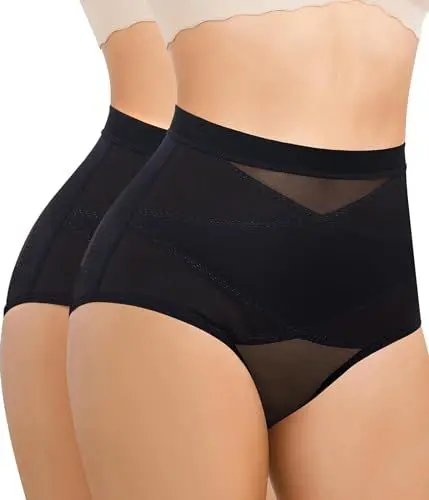 Produktbild: Gotoly 2er Pack Damen Shapewear Unterhose Bauchweg Miederhose Niedrige Taille Miederslip Bauchkontrolle Miederpant Figurformende Unterwäsche Shaping Body Shaper für Frauen