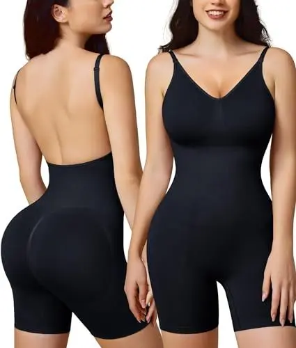 Produktbild: Gotoly Rückenfrei Body Shapewear Damen Bauchweg Stark Body Shaper Mit Bein Figurenformend Abnehmen Shaping Bodysuit Nahtlose Formende Bodys Miederbody