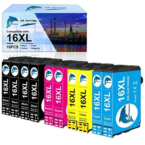 Produktbild: GoToners 16XL Druckerpatronen Kompatibel für Epson 16 XL Patronen für Workforce WF-2760 WF-2630 WF-2510 WF-2660 WF-2750 WF-2650 WF-2540 WF-2530 WF-2520 WF-2010 (10er Pack)