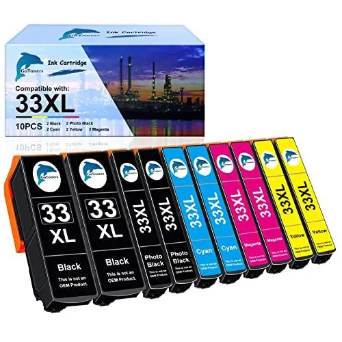 Produktbild: GoToners 33XL Multipack Kompatibel für Epson 33 XL Druckerpatronen für XP-7100 XP-540 XP-530 XP-640 XP-830 XP-900 XP-645 XP-635 XP-630 (2 Schwarz, 2 Foto Schwarz, 2 Cyan, 2 Magenta, 2 Gelb)