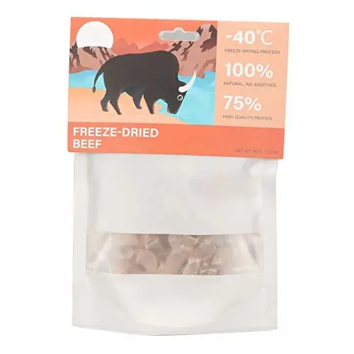 Produktbild: GOTOTOP Gefriergetrocknete Hundesnacks aus Rindfleisch, Nahrhaft und Reich an Spurenelementen. Leckerlis für Katzen und Hunde Zum Training, Topper oder Snack, 40 G