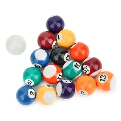 Produktbild: GOTOTOP Mini Pool Ball Billard Set, 16PCS 32MM Harz Kinder Pool Billardkugel Billardtisch Enthält 15 nummerierte Kugeln und 1 weiße Kugel