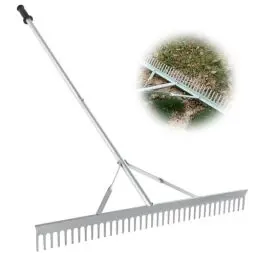 Produktbild: Goture 170 cm Gartenrechen, Landschaftsrechen Aluminium Rechen Rasenrechen mit 37 Zähne, Arbeitsbreite ca. 92cm, Gartenrechen, Laubrechen, Harke
