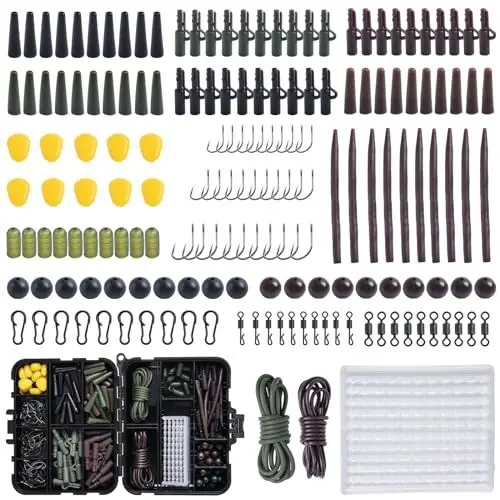 Produktbild: Goture 272stk Angelhaken Kit, Karpfen Tackle Box, Angelzubehör Set mit Jig Haken, Angeln Wirbel Snaps, Bullet Bass Werfen Sinker Gewichte, Angelleine Perlen, Angelausrüstung Set mit Angehen Box