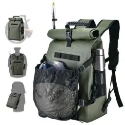 Produktbild: Goture Fahrradtasche für Gepäckträger (25L Volumen), 3in1 wasserdichte Gepäckträgertasche, Motorradtasche, Rucksack, Laptoptasche, Reisetasche, Professionelles Fahrradzubehör, Militärgrün