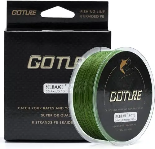 Produktbild: Goture Geflochtene Angelschnur 8fach - Ultradünne, Starke, Empfindliche, Glatte und Dehnungsfreie Schnur 300M