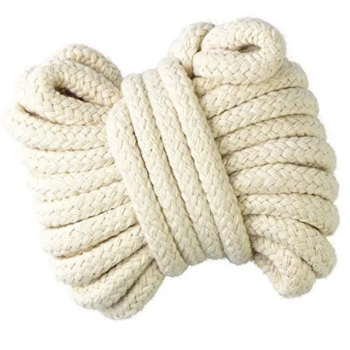 Produktbild: Gouert 5 m Baumwollkordel 10 mm Geflochtenes Schnur Kernseil Kordel Rohweiß (Rohweiß, 5 Meter)