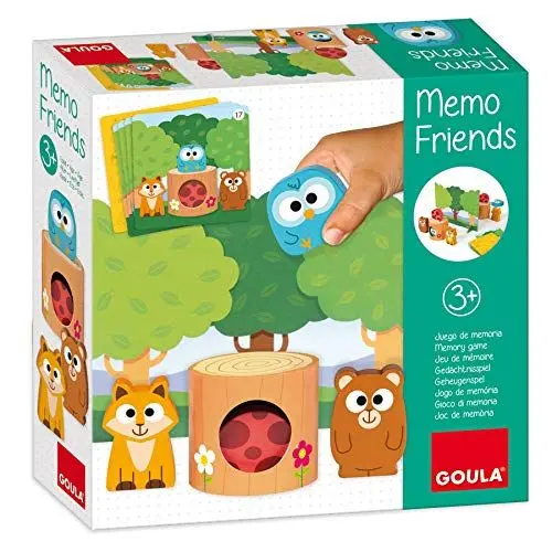 Produktbild: GOULA Memo Friends - Memory ab 3 - Holzspielzeug - Kinderspielzeug ab 3 Jahre - 1 bis 2 Spieler