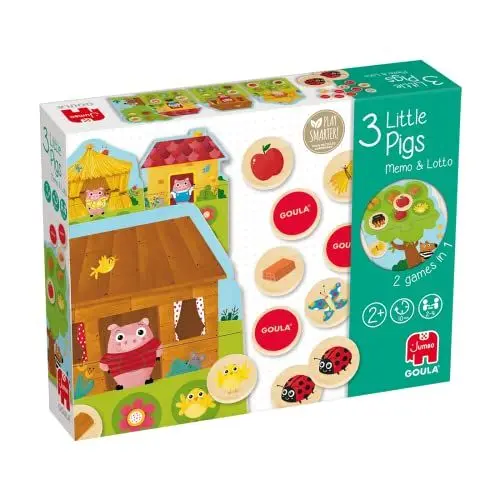 Produktbild: Goula - Die 3 kleinen Schweinchen Memo & Lotto - Kinder-Brettspiel - ab 2 Jahren