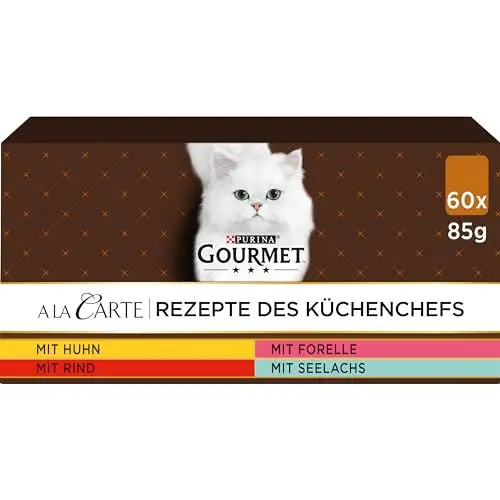 Produktbild: Gourmet A la Carte Katzenfutter nass, Sorten-Mix, 60er Pack (60 x 85g)