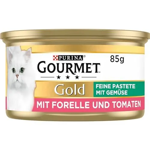 Produktbild: Gourmet PURINA GOURMET Gold Feine Pastete mit Gemüse Katzenfutter nass, mit Forelle und Tomaten, 12er Pack (12 x 85g)