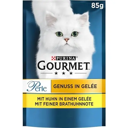 Produktbild: Gourmet Perle Genuss in Gelee Katzenfutter nass mit Huhn & feiner Brathuhnnote 26er Pack (26 x 85g)