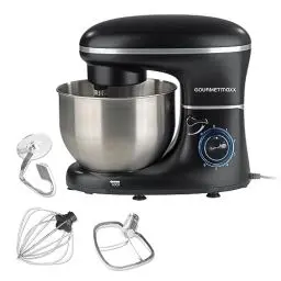 Produktbild: GOURMETmaxx Küchenmaschine mit Knet- und Rührfunktion | Leistungsstarke Küchenmaschine mit großer 5 Liter Edelstahlschüssel und Direktantrieb | Inkl. Rühraufsatz, Knethaken & Schneebesen (1.500 Watt)