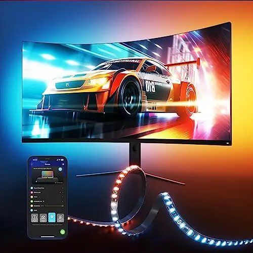 Produktbild: Govee Gaming Light Strip G1, LED Strip PC Hintergrundbeleuchtung, Smart RGBIC LED Streifen für 24-26 Zoll PC, Doppelte Lichtperlen mit 123 Szenenmodi, kompatibel mit Alexa und Google Assistant