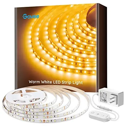 Produktbild: Govee LED Strip 5m Warmweiss 3000K LED Lichtband LED Streifen Warmweiß 300 LEDs dimmbar für Spiegel Deko Party Küche