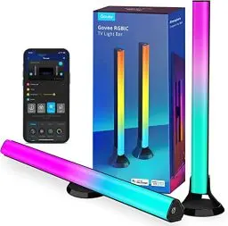 Produktbild: Govee RGBIC LED Lightbar, TV Hintergrundbeleuchtung für 45-70 Zoll, 3 Platzierungsoptionen, LED Lampe funktioniert mit Alexa, steuerbar über App und Kontrollbox für Gaming Deko, Schwarz