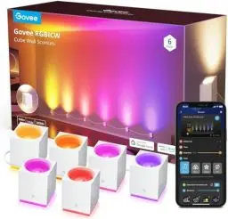 Produktbild: Govee RGBIC LED Wandleuchte Innen, Kompatibel mit Alexa Lampe, Music Sync Home Decor WiFi-Wandleuchten für Party und Deko, Wandleuchte Dimmbar Innenbeleuchtung für Wohnzimmer, Esszimmer