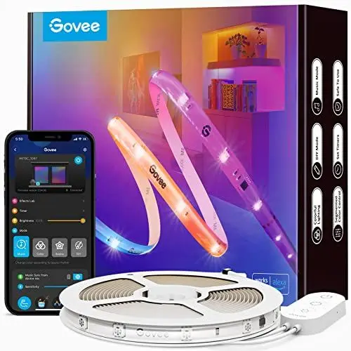 Produktbild: Govee LED Strip RGBIC Pro 10m, Smart LED Streifen Funktioniert mit Alexa und Google Assistant, Beschichtes Lichtband Lichterkette LED Leiste Sync mit Musik, App-Steuerung, Farbwechsel, für Zuhause