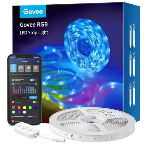 Produktbild: Govee WiFi LED Strip 5m, Smart RGB LED Streifen, App-steuerung, Musik Sync, Funktioniert mit Alexa und Google Assistant, Farbwechsel DIY Deko für Schlafzimmer Wohnzimmer