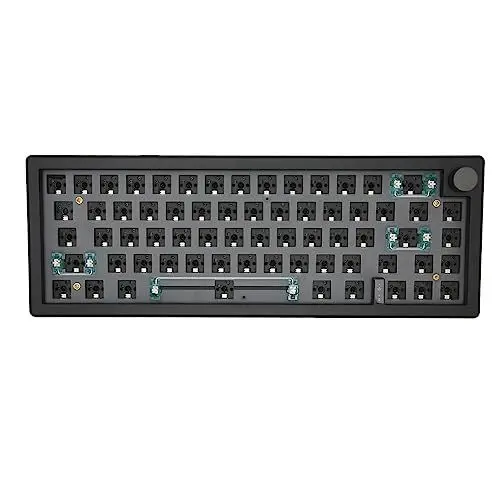 Produktbild: GOWENIC 67 Tasten Hotswap Tastatur Kit, DIY 65% Tastatur mit Knopf, 3 Modus Verbindung, RGB, Modulare Mechanische Tastatur, Unterstützt 3 Pin und 5 Pin Schalter (Schwarz)