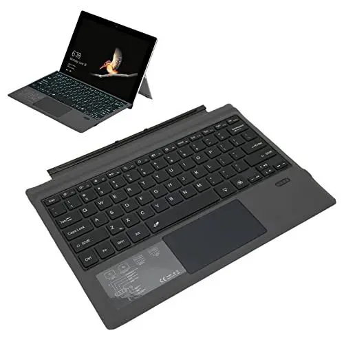 Produktbild: Cuifati Bluetooth-Magnettastatur für Pro3 4 Pro5 Pro6 Pro7, Ultraschlanke Tragbare Kabellose Tastatur mit Touchpad und LED-Hintergrundbeleuchtung, Wiederaufladbare Abnehmbare