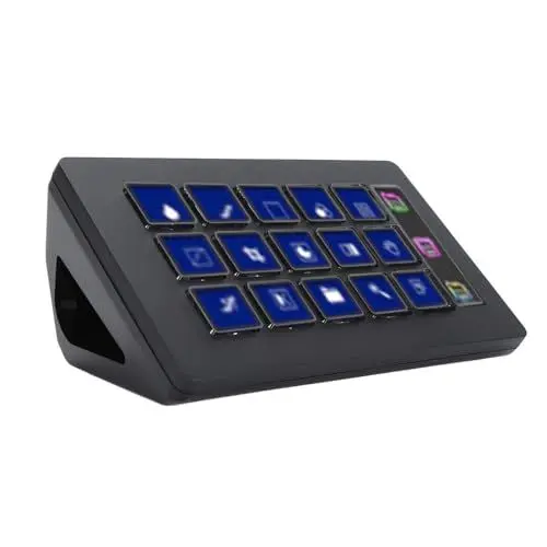 Produktbild: GOWENIC Visuelle Tastatur mit 15 Tasten, Benutzerdefinierte LCD-Tastatur, Makro-Tastatur mit EIN-Tasten-Bedienung, Tastatur für Stream Deck für OBS für Twitch für YouTube usw.