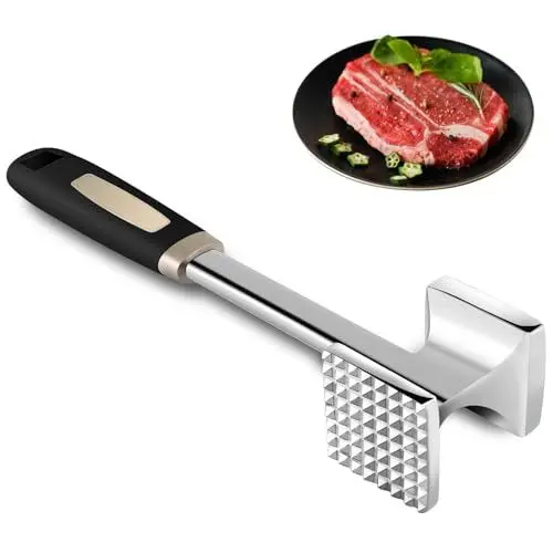 Produktbild: Gowkeey Fleischklopfer, Doppelseitiger Fleischklopfer, Fleischhammer, Meat Tenderizer, Schnitzelklopfer, für Steak, Schnitzel, Rindfleisch, Huhn, Schwein