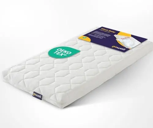 Produktbild: gowoll Baby Matratze 70x140 cm aus Kaltschaum mit Anti-Erstickungskanal 6 cm Höhe Kindermatratze für Babybett Kinderbett Hausbett und Reisebett (Wave Baby)
