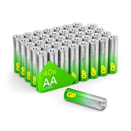 Produktbild: GP Batterien AA 1,5V Super Alkaline Longlife G-TECH Technologie, Vorratspack mit 40 Stück Mignon AA Batterien in praktischer Briefkasten-tauglicher Versandverpackung