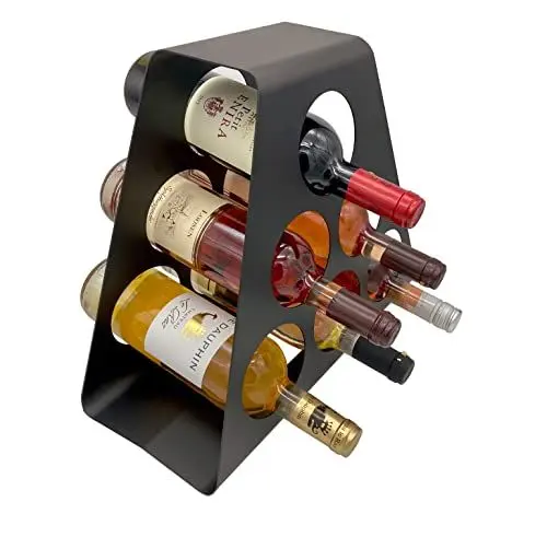 Produktbild: GP Get Productive Weinregal (6er Flaschenhalter) freistehend und modernes Design aus stabilem Metall in Premium Pulverbeschichtung schwarz