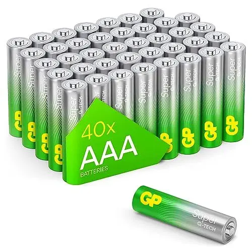 Produktbild: GP Super Alkaline Batterien AAA Micro, LR03, 1,5V, 40 Stück Vorratspack, ideal für die Stromversorgung von Geräten des täglichen Bedarfs- Die Neue G-TECH-Technologie