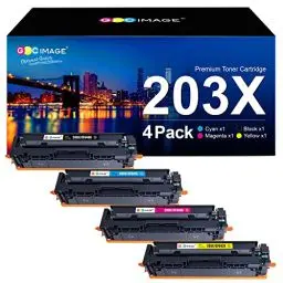 Produktbild: GPC IMAGE 203X Kompatibel für HP 203X 203A CF540X CF540A für HP M281fdw Toner für HP Color Laserjet Pro MFP M281fdw M254dw M254nw M281fdn M280nw M281cdw M254dn (Schwarz Cyan Gelb Magenta, 4er-Pack)