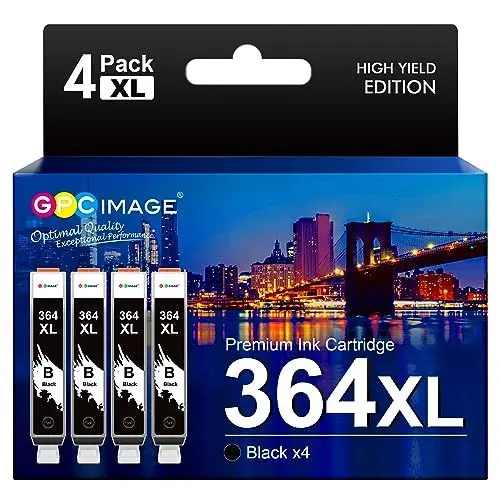 Produktbild: GPC IMAGE 364XL Schwarz Patronen Kompatible für HP 364 Druckerpatronen Multipack für Deskject 3520 Photosmart 5520 5510 Officejet 4622 6520 4622 5515 7520 5522 6510 B109 B110 3070 (4er-Pack)