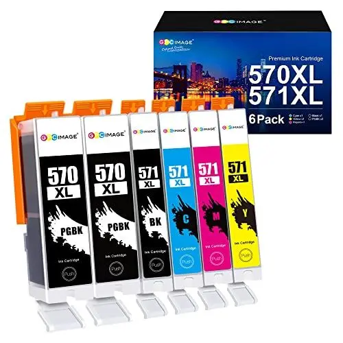 Produktbild: GPC IMAGE 570 571 Multipack Patronen XL Kompatible für Canon 570 571 Druckerpatronen PGI-570 CLI-571 für Canon Pixma TS5050 MG5750 TS5055 MG6852 MG5753 TS6050 TS5053 MG5752 MG5751 (6er-Pack)