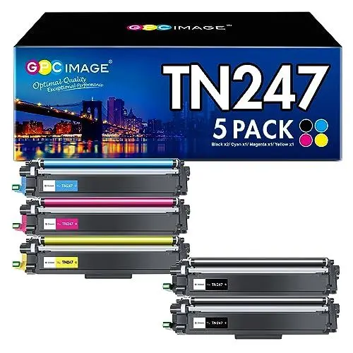 Produktbild: GPC IMAGE TN-243CMYK TN247 Kompatibel für Brother MFC L3750CDW für Brother MFC-L3750CDW HL-L3210CW DCP-L3550CDW HL-L3230CDW MFC-L3770CDW MFCL3750CDW DCP-L3517CDW TN-243BK TN243CMYK (5er-Pack)