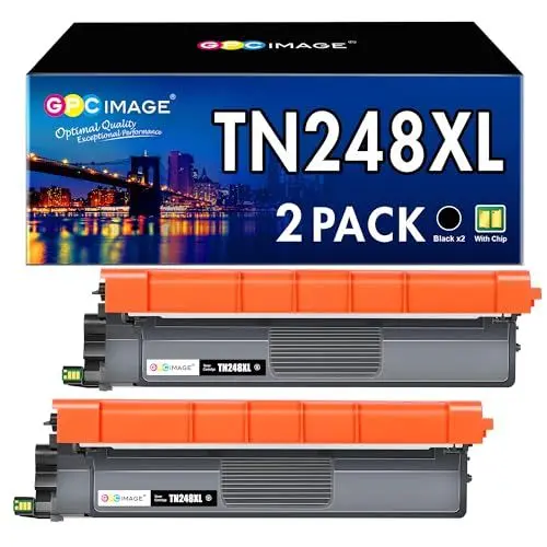 Produktbild: GPC IMAGE TN248XLBK Schwarz Kompatibel für Brother TN248BK TN-248CMYK, für Brother DCP-L3560CDW MFC-L3760CDW DCP-L3520CDWE DCP-L3520CDW MFC-L8390CDW MFC-L3740CDWE MFC-L3740CDW (2er-Pack, Schwarz)