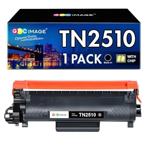 Produktbild: GPC IMAGE TN2510 Tonerkartusche Schwarz Kompatibel mit Brother TN-2510 MFC L2800DW DCP-L2627DWE DCP-L2660DW MFC-L2860DWE MFC-L2860DW MFC-L2827DWXL MFC-L2827DW MFC-L2827DWE (1er-Pack, Schwarz)