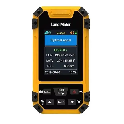 Produktbild: GPS-Landmessgerät, 2,4-Zoll-Bildschirm, Tragbares GPS-Navigations-Landflächenmessgerät mit GNSS-Empfänger, Landvermessungsausrüstung für Flache Felder, Wälder, Ackerland (Gelb)