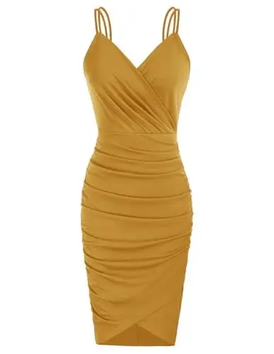 Produktbild: GRACE KARIN Bodycon Kleid gelbe Retro Kleid sexy Festliche Kleider für Damen CL1151-18 2XL