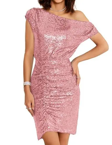 Produktbild: GRACE KARIN Damen Elegant Pailletten Bleistiftkleid Glitzer Cocktail Party L