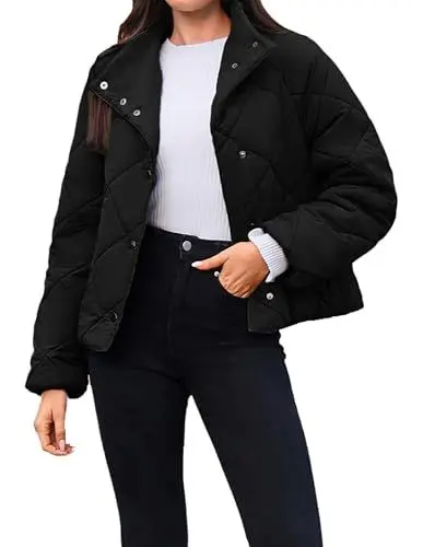 Produktbild: GRACE KARIN Damen Jacke Winter Mantel Damen Herbst Schwarzer Mantel Warm M Schwarz-1