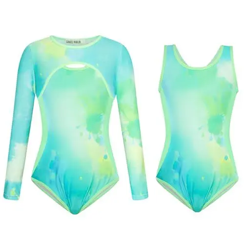 Produktbild: GRACE KARIN Einteiliger Badeanzug für Mädchen Schwimmanzug Badebekleidung Blauer Badeanzug Schnelltrocknend Grün 6-7 Jahre